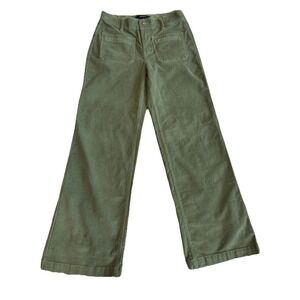 NWTO Forever 21 Wide Leg Green Cord Jeans Size XS Boho Comfy 27 Or‎ 28 Waist